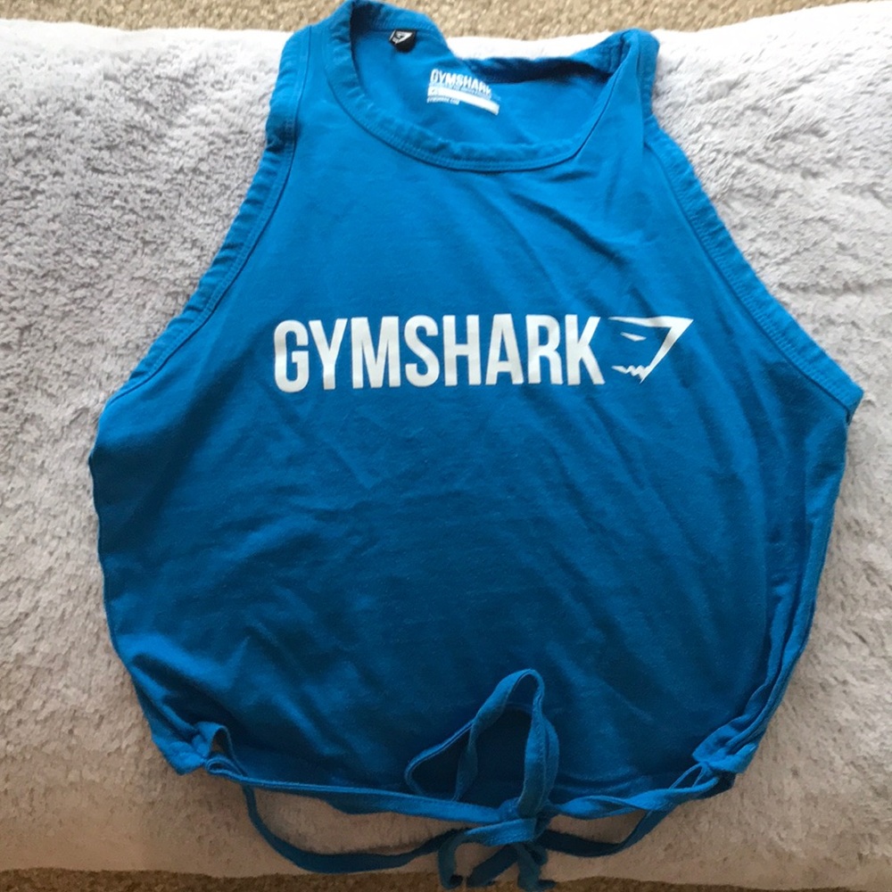 Gymshark Ribbon Crop Top - Blueberry XS